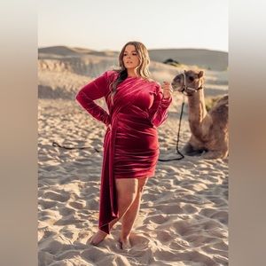 JessaKae Noor Dress 2x Burgundy NWT